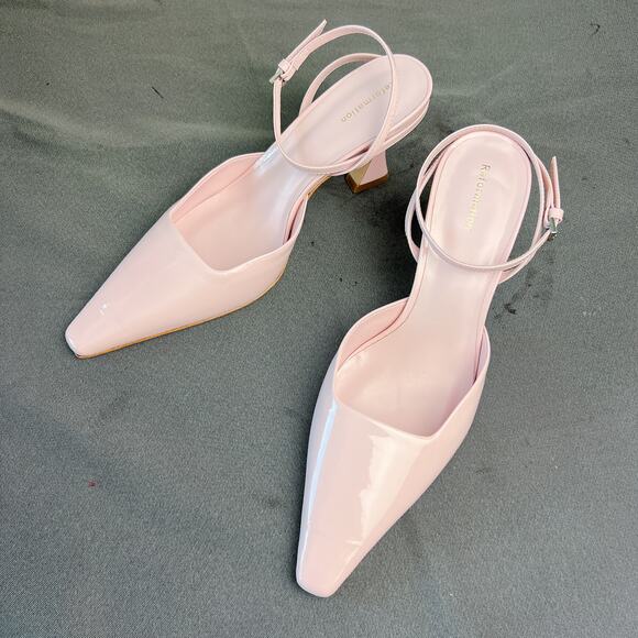Reformation Natasha Powder Pink Patent Pumps Size 8 - Picture 1 of 5